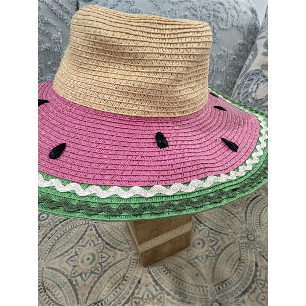Watermelon Sun Hat Small Girl Child Straw Headband - Picture 7 of 13